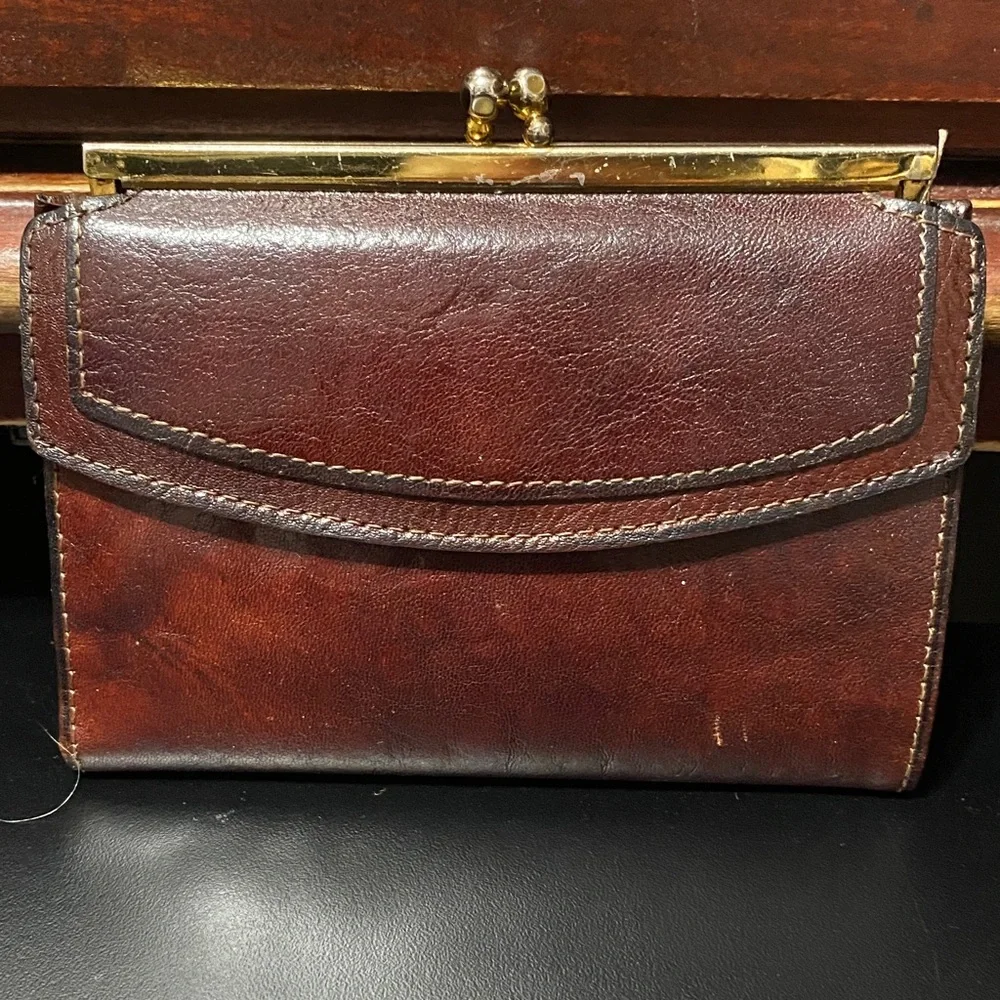 Vintage Bosca Brown full grain hide Leather Wallet